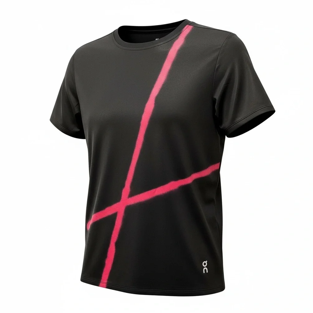 On Running DriFit Women's Black Short-Sleeve Tee with Pink Graphic - Picture 2 of 6